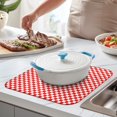 thumbnail image 2 of Red White Checkerboard Checkered Pattern Dish Drying Mat for Kitchen 1 Pack, Ultra Absorbent Microfiber Dishes Drainer Mats,16"x18", 2 of 6