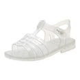thumbnail image 2 of CYRBOKO Jelly Sandals for Little Girls, Soft Soled Open Toe Beach Casual Flat Shoes Silver Size 10(Little Kids), 2 of 6