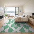thumbnail image 3 of ODIKA 9'x12' Washable Area Rug Non-Shedding, Easy Care Fuzzy Funky Alternating Motif Textured Checkered Checkerboard for Master Suite, California King, Under Bed, 3 of 7