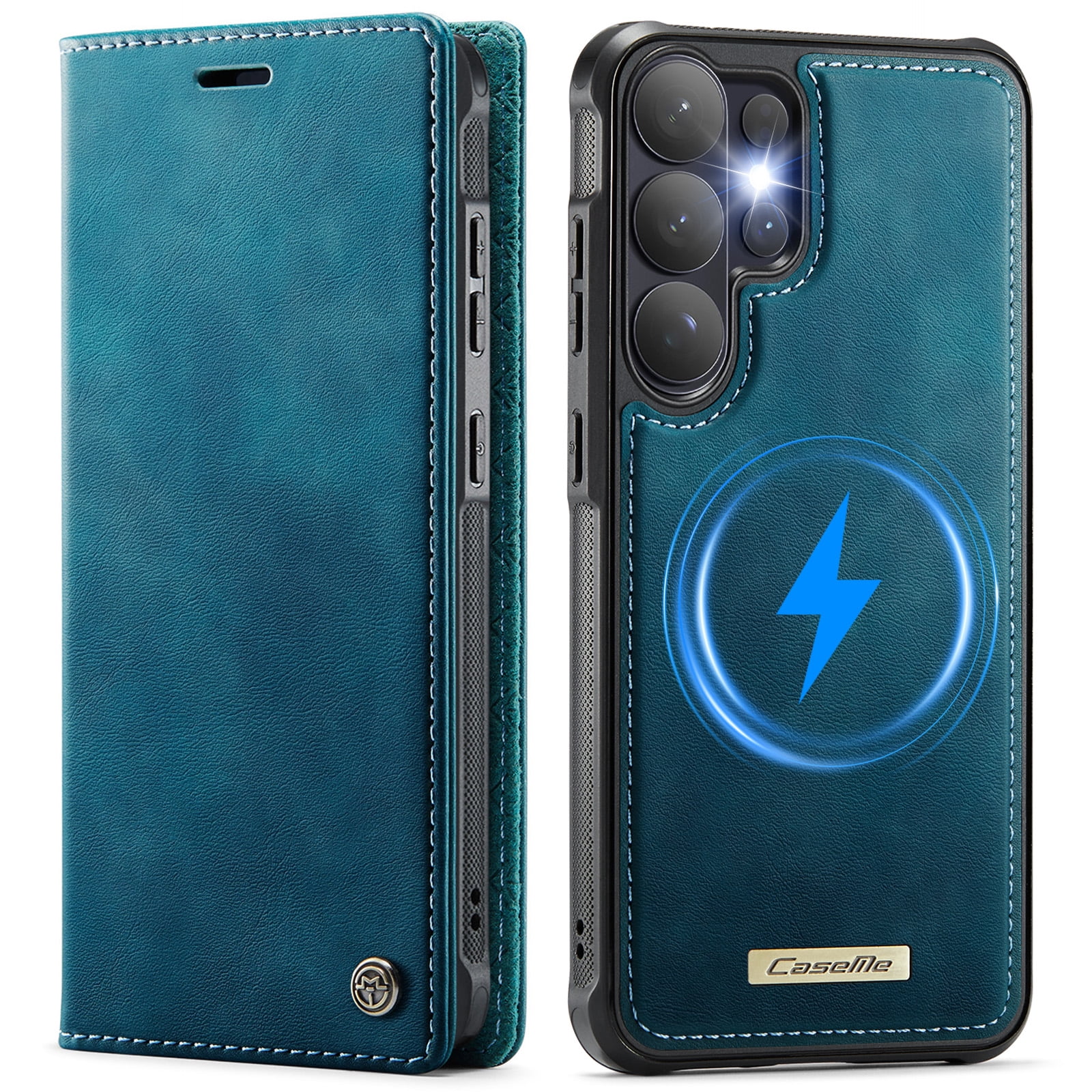 New Phone Case For Samsung Galaxy S26 Ultra, Business Leather Shockproof Flip Stand RFID Card Slots 2-in-1 Detachable Magnetic Wallet Case Cover,Green