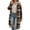 Brown, variant on Light Jackets for Women Long Flannel Shirts Fashion Plaid Print Single Breasted Lapel Shacket Lightweight Cothes