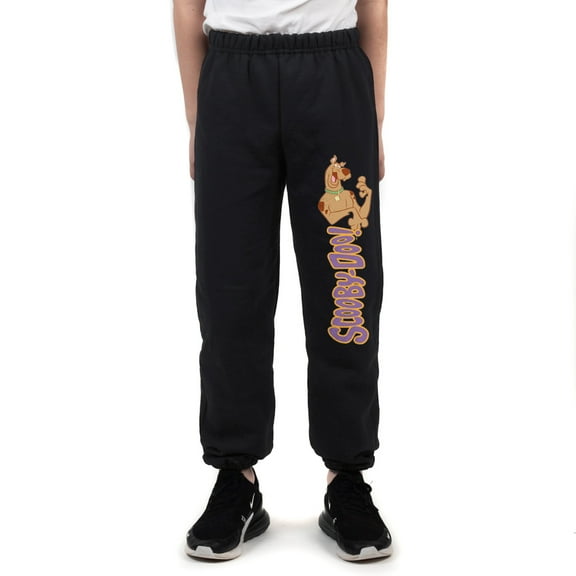 Scooby Doo Classic Cartoon Graphic Boys Black Sweatpants-M