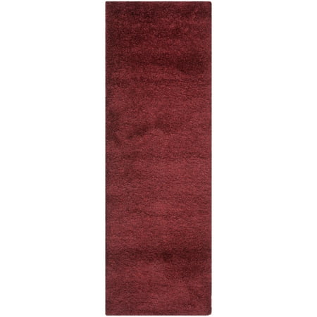 Safavieh SAFAVIEH California Shag Collection SG151-4242 Maroon Rug SAFAVIEH California Shag Collection SG151-4242 Maroon Rug SAFAVIEH s California Shag Collection imparts breezy coastal vibes throughout room decor. These plush pile shags are made using high-quality synthetic yarns  machine-woven into luxurious shag textures and colored in vivid hues with stylishly speckled tonal colors. These superior non-shedding shag rugs add flowing dimension to any decor  and are also well-suited for higher-traffic areas of the home with frequent kid or pet activity. Perfect for the living room  dining room  bedroom  study  home office  nursery  kid s room  or dorm room. Rug has an approximate thickness of 2 inches. For over 100 years  SAFAVIEH has set the standard for finely crafted rugs and home furnishings. From coveted fresh and trendy designs to timeless heirloom-quality pieces  expressing your unique personal style has never been easier. Begin your rug  furniture  lighting  outdoor  and home decor search and discover over 100 000 SAFAVIEH products today.