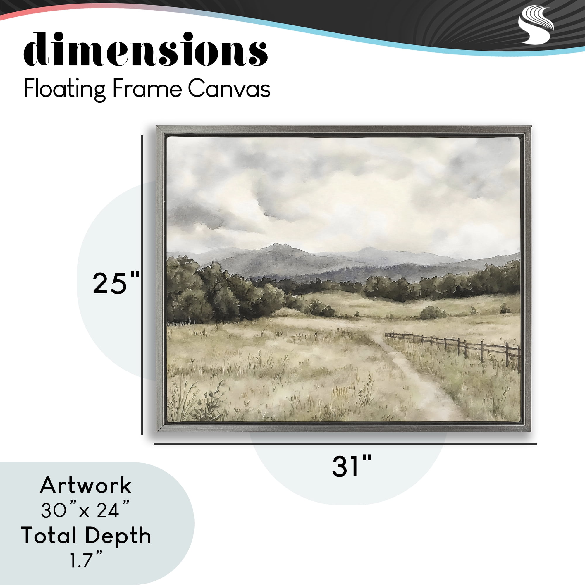 Stupell Industries Muted Trail Along Fence Gray Framed Floater Canvas Wall Art, design by Riley B