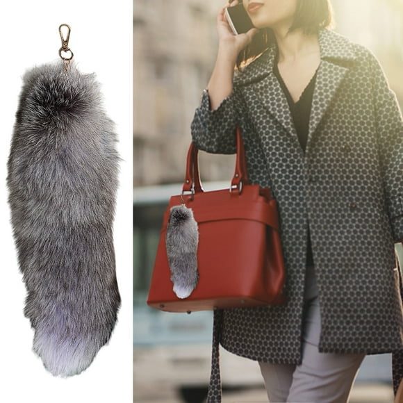3D Cute Tail Keychain Pendant Women Key Ring Holder Pompoms Key Chains Fashionable Hairy Tail Animal Tail Keychain Tails For Handbag Accessory Wrist Lanyard for Keys