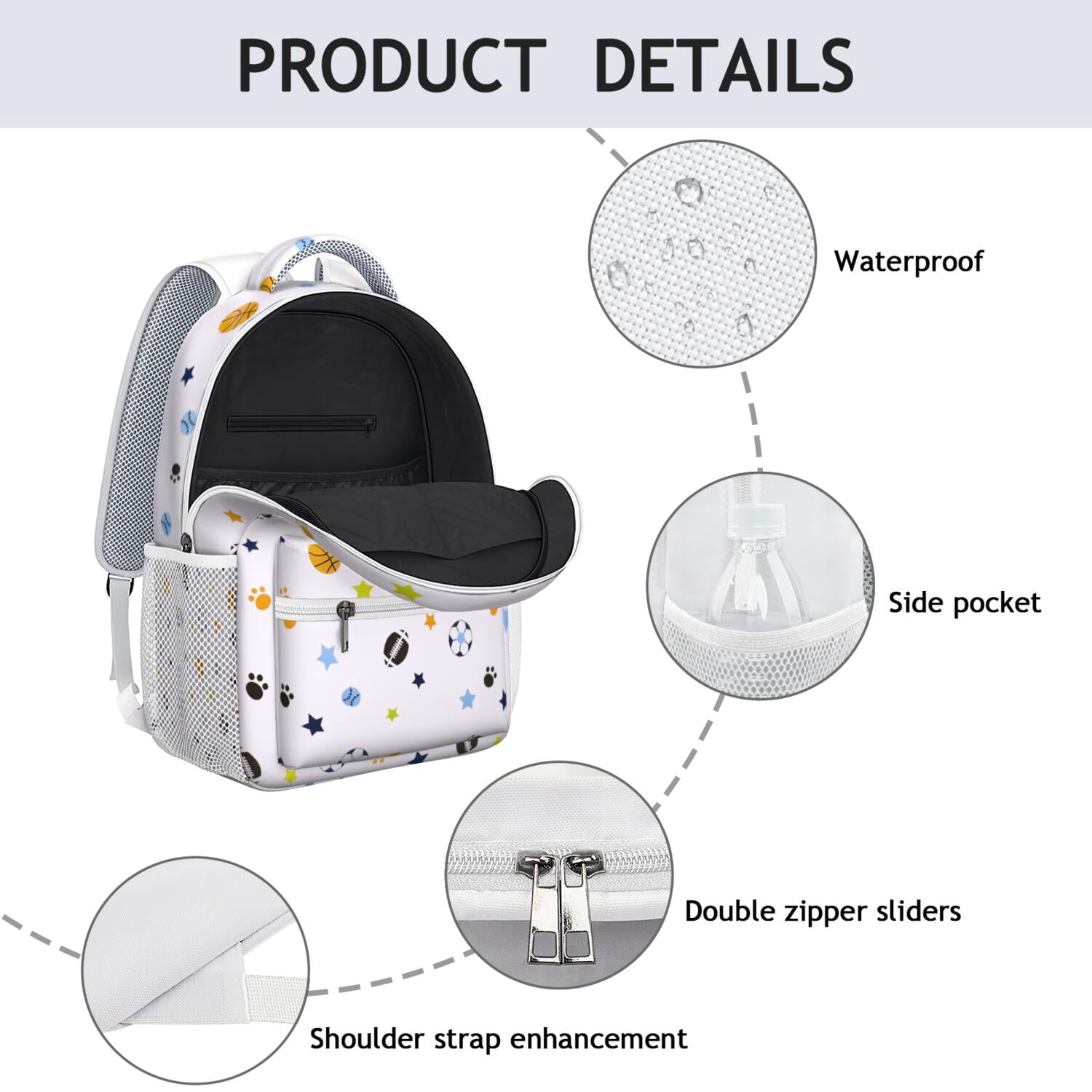 Team Spirit Waterproof Backpack - Ergonomic Student Backpack for Baseball, Football, Soccer Fans - Breathable & Durable Design for Teens