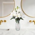 thumbnail image 5 of Senfot Faux Lily Flowers with Vase, 6 Heads Full Bloom & 3 Buds for Home Table Office Wedding Party Decor White, 5 of 7