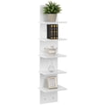 thumbnail image 2 of 5 Tiers Floating Wall Shelf, Small Vertical White Floating Shelf for Narrow Spaces, Modern Wall-Mounted Decorative Shelves for Bedroom Living Room, Lightweight Wood-Plastic, 2 of 7