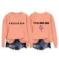 thumbnail image 6 of Womens Freedom Sweatshirt Classic Letter Printed Crewneck Long Sleeve Patriotic Pullover Athletic Top Stylish Casual Comfort Fit Daily Wear, 6 of 6