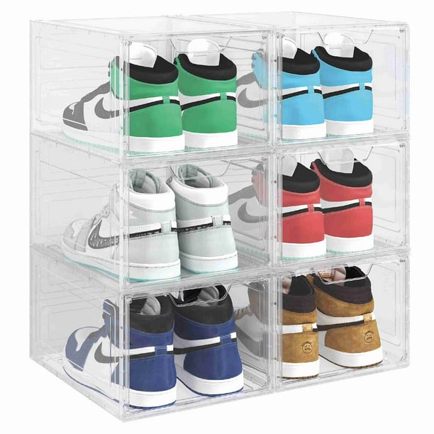 Set de 6 Cajas Organizadoras de Zapatos Elly Prestige con Puertas Magnéticas y Diseño Apilable
