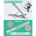 thumbnail image 3 of Cortaúñas para uñas gruesas y uñas encarnadas para personas mayores: cortaúñas de acero inoxidable con agarre suave y lima de uñas, 3 of 5