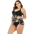 thumbnail image 4 of Maillot de Bain Tankini Grande Taille Tropical Flamant Rose, 4 of 7