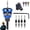 Blue, variant on Two-Flute Counterbore with Depth Stop, Countersink Drill Bit Set, 4PCS Four-Flute Tapered Drill Bits and Adjustable Depth Stop Collar, for Wood, Plastic, Woodworking (Blue)