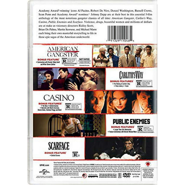 Legendary Gangsters: 5-Movie Collection (American Gangster/Carlito'sWay/Casino/Public  Enemies/Scarface) (DVD) 