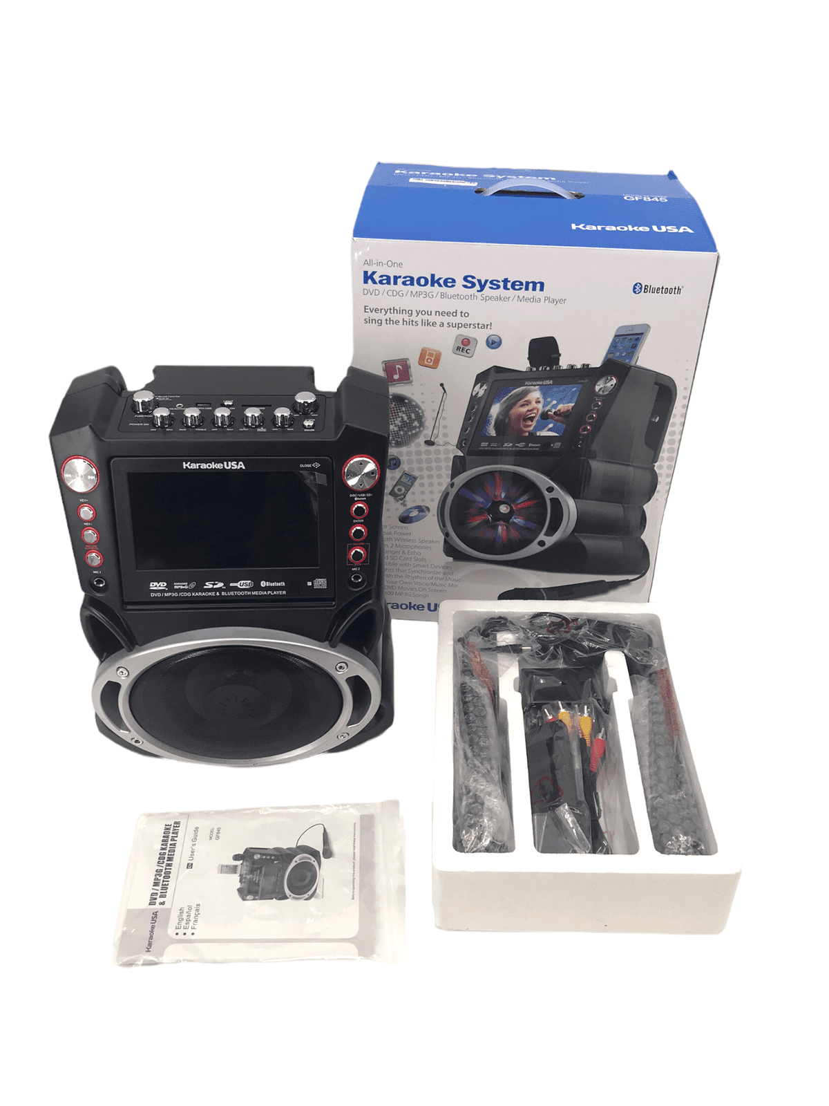 Karaoke USA DJ AllinOne Karaoke Machine Model GF845 (Black) NO1670