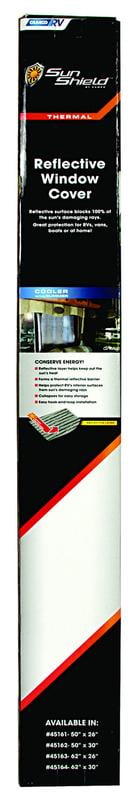 Camco Camper/RV Reflective Window Cover | Reduce Temperatures in Trailers | Features a Lightweight Flexible Design & Measures 50-Inches x 26-Inches (45161)