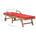 thumbnail image 4 of vidaXL Chaises Longues avec Coussins 2 Pcs Bois de Teck Massif Rouge, 4 of 5