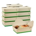 thumbnail image 2 of Sustain 71 oz Rectangle Bamboo Paper #3 Bio Box Take Out Container - with PLA Lining, Compostable - 8 1/2" x 6 1/4" x 2 1/2" - 50 count box, 2 of 11
