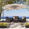 thumbnail image 1 of CorLiving 11.5ft Deluxe Tilting and Rotating Offset Patio Umbrella with Aluminum Frame and Durable Canopy, Warm White, 1 of 11