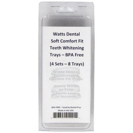 Watts Power White Soft Comfort Fit Custom Teeth Whitening Trays, Pack of 4