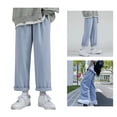 thumbnail image 4 of Pantalones Cortos para Hombres Casual Suelto Moda Pierna Recta Ancha Simple Transpirable para Deportes Azul 2XL, 4 of 8