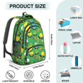 thumbnail image 5 of Alien and Pizza Bright Green Pattern Backpack for School, Cute School Bag with Adjustable Shoulder Straps and Padded Back, 16.9"x12.6"x5.9", 5 of 5