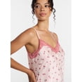 thumbnail image 5 of Joyspun Women’s Lace Trim Stretch Satin Chemise, Sizes S-3X, 5 of 6