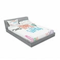 thumbnail image 3 of Ambesonne Saying Fitted Sheet & Pillow Sham Set, Travel World Lettering, Twin, Multicolor, 3 of 3