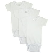 Bambini White Short Sleeve Bodysuits, 3pk (Baby Boys Or Baby Girls, Unisex)
