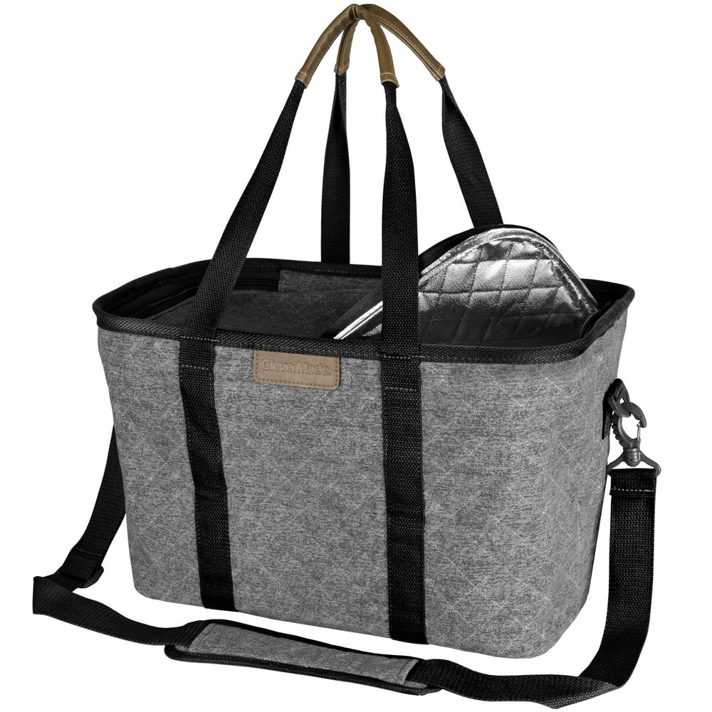 CleverMade SnapBasket Insulated Reusable Grocery Shopping Bag with