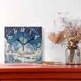thumbnail image 6 of 7.78in Square Artistic Wall Clock Dual-Purpose Tabletop & Hanging Decor Silent Non-Ticking Clocks for Home Office winter Fairyland Scene, 6 of 7