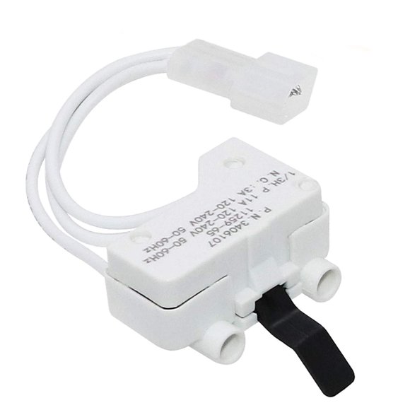 WP3406107 3406107 Dryer Door Switch by - Replacement for Whirlpool, Ken-More, Roper, Amana, Crosley Dryer - Replaces 3406109 3405101 3405100 3406100 3406101