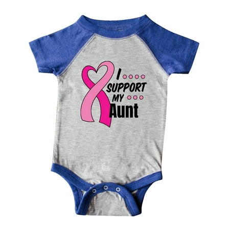 

Inktastic Breast Cancer Awareness I Support My Aunt with Pink Ribbon Gift Baby Boy or Baby Girl Bodysuit