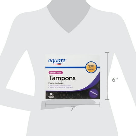 Equate Tampons with Plastic Applicators, Unscented, Super Plus (36 Count)