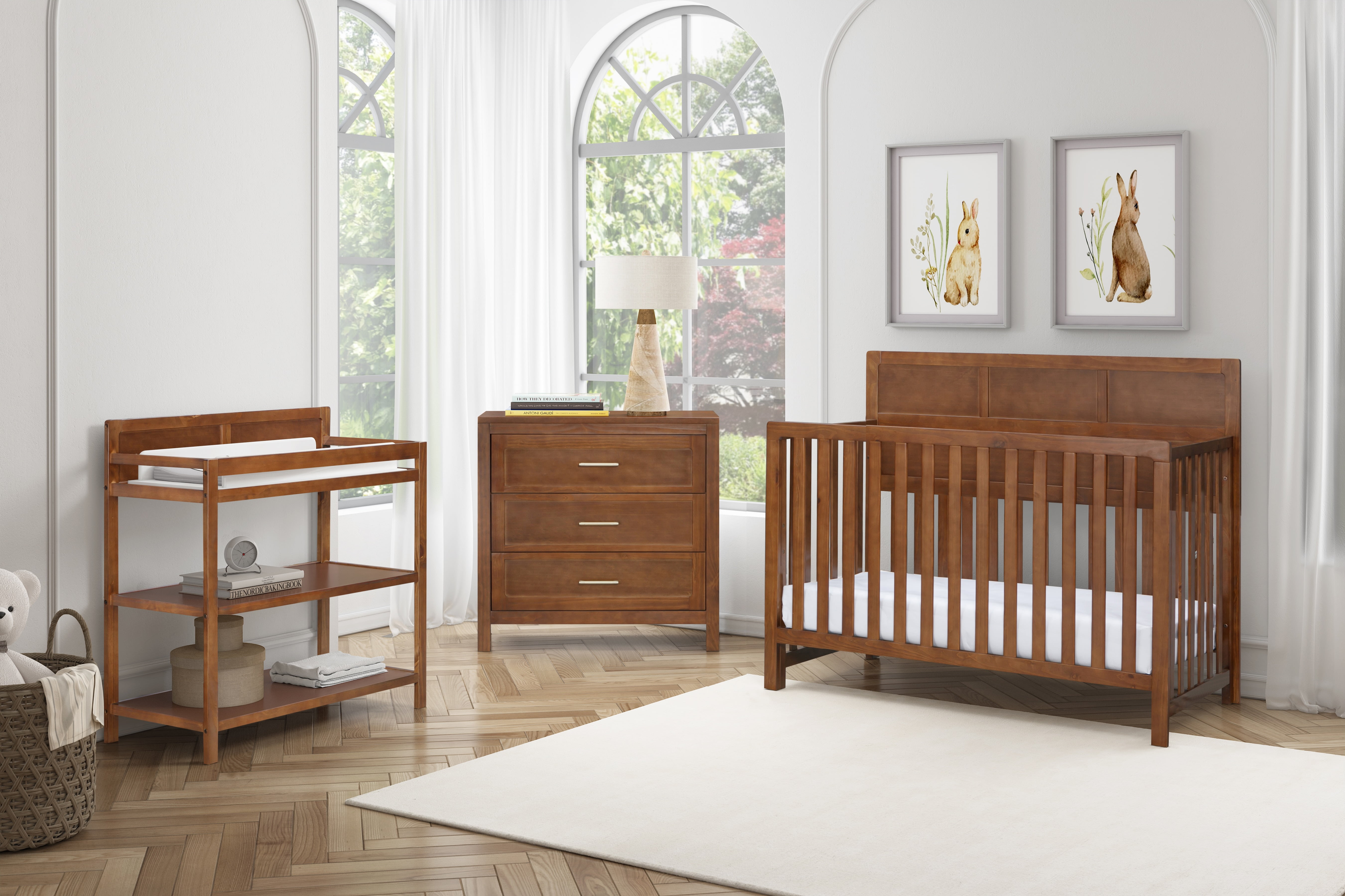 Suite Bebe Reign 4-in-1 Full Panel Crib in Walnut