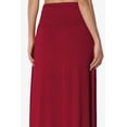 thumbnail image 6 of TheMogan Women's Casual Lounge Solid Foldable High Waist Draped Jersey Relaxed Long Maxi Skirt Burgundy 3X, 6 of 7