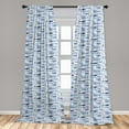 thumbnail image 4 of Ambesonne Sea Theme Curtains, Swimming Wavy Ocean Art, Pair of 28"x63", White Night Blue Camel, 4 of 4