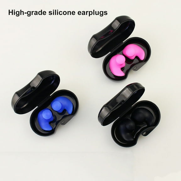 Joernso 1 Pair Bath Earplugs Easy to Wear Professional Non-slip Perfect Fitting Soft Assisted Swimming Comfortable Swimming Earplugs with Storage Box Swim Supply