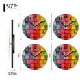 thumbnail image 2 of Battery Operated Wall Clocks with Non-Ticking Sweep Movement,Modern Round Clock Decorative for Bedroom,Office-Wall Of Squares Made From Different Colors Of Paint(10inch), 2 of 4