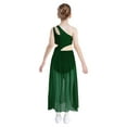 thumbnail image 2 of Sxiwei Robe de Danse Ballet Lyrique pour Filles une Épaule Sans Manches Découpe Haute Basse Robe en Maille Fluide Verte 6, 2 of 7