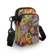 thumbnail image 3 of HELLHERO Rainbow Floral Prints 4.33x1.97x7.09 Women Messenger Bag Polyester for Unisex, 3 of 7