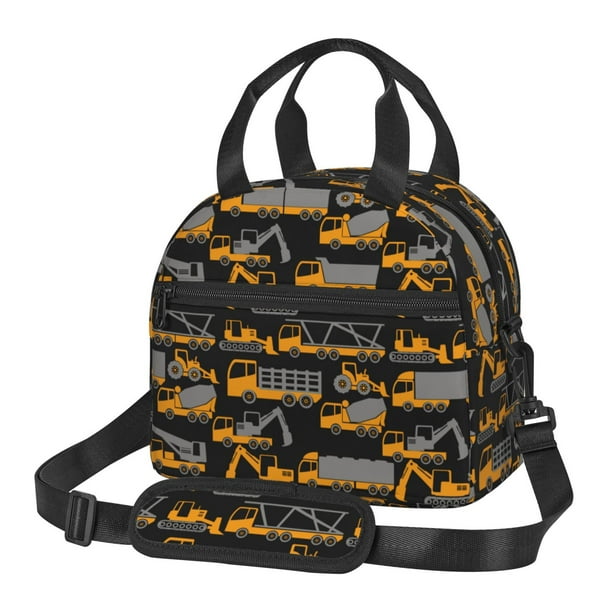 Disketp Yellow Excavator Lonchera Térmica para Mujer y Hombre, Bolsa de Almuerzo Reutilizable e Impermeable para Trabajo, Viajes y Picnic