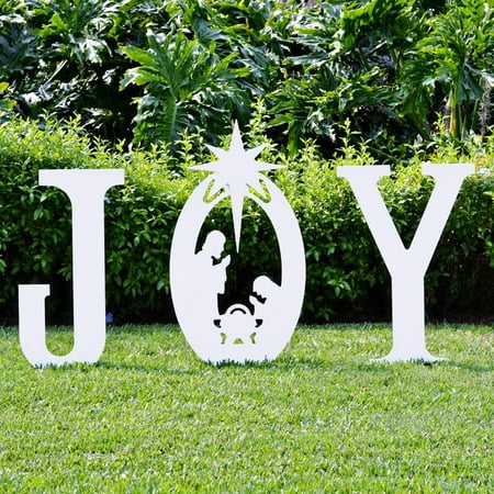 Teak Isle Outdoor Nativity Set | Weatherproof Joy Nativity Outdoor Nativity Scene for Yards and