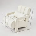 thumbnail image 4 of Modern Accent Chair, Mid-Century Living Room Chair with Waist Pillow and Solid Wood Frame, Indoor Lounge Chair for Bedroom Reading Room, Beige, 4 of 7