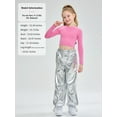 thumbnail image 5 of LOLANTA Girls Metallic Jogger Pants Shiny Jazz Street Hip Hop Dance Pants Convertible Leg Opening, 5 of 6