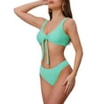 thumbnail image 4 of INSPIRE CHIC Women's Lace Up Decoration Push Up Bikini Sets 2 Piece Wide Strap Top Triangle Bottom Swimwear Bathing Suits X-Large Mint Green, 4 of 5