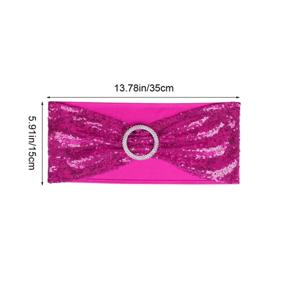 dajkiuy Sequin Chair Sashes, Stretchy Chair Covers Glitter Chair Band for Wedding Party Banquet Decoration