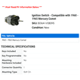 thumbnail image 2 of Ignition Switch - Compatible with 1960 - 1965 Mercury Comet 1961 1962 1963 1964, 2 of 2