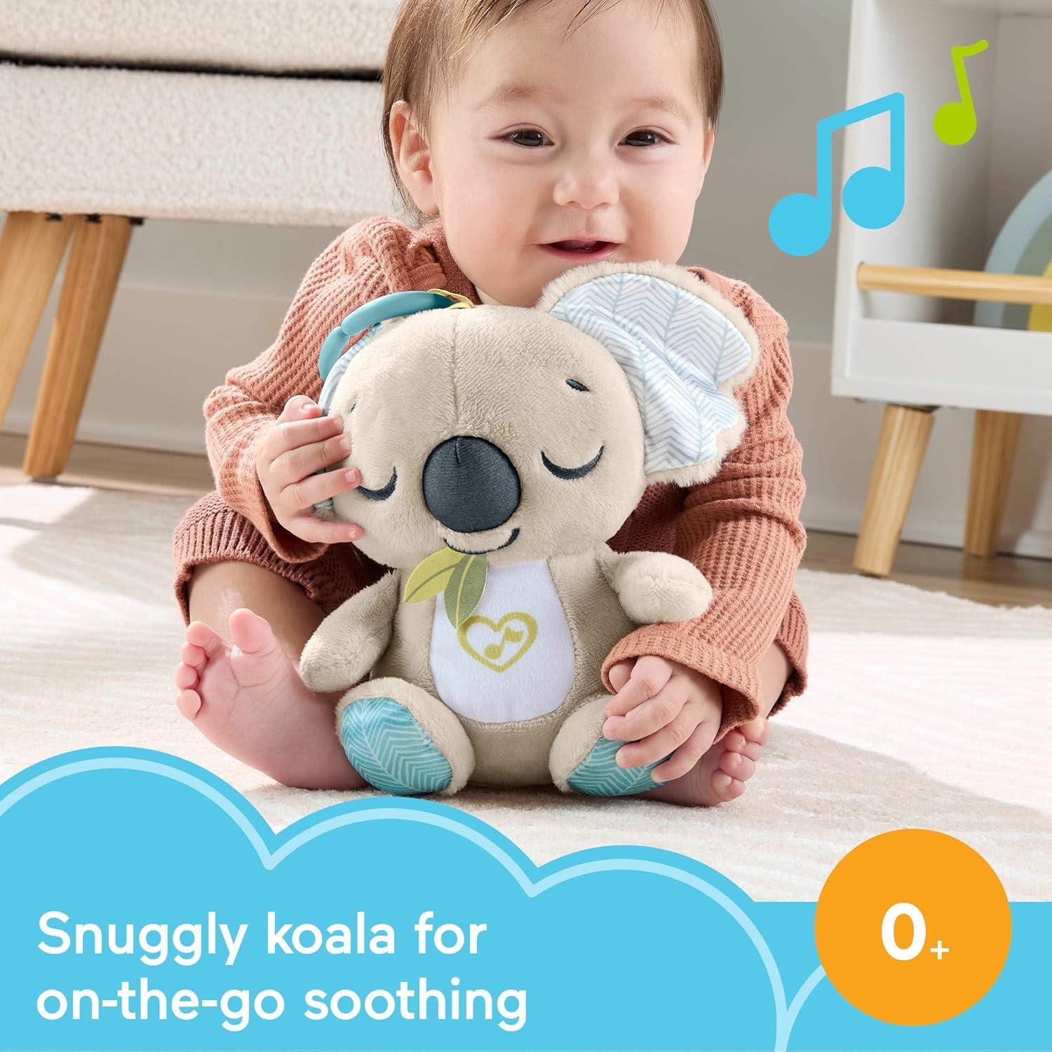 Fisher-Price On-The-Go Koala Soother, Plush Portable Sound Machine for Newborns