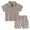 Coffee, variant on BOOMNY Toddler Boys Outfit Sets Short Sleeve Casual Solid Color Buttons Up T-Shirts Stretchy Shorts 2Pcs Outfit Sets Soft Loose Fit Summer Clothes Sets Comfy Child's Dailywear